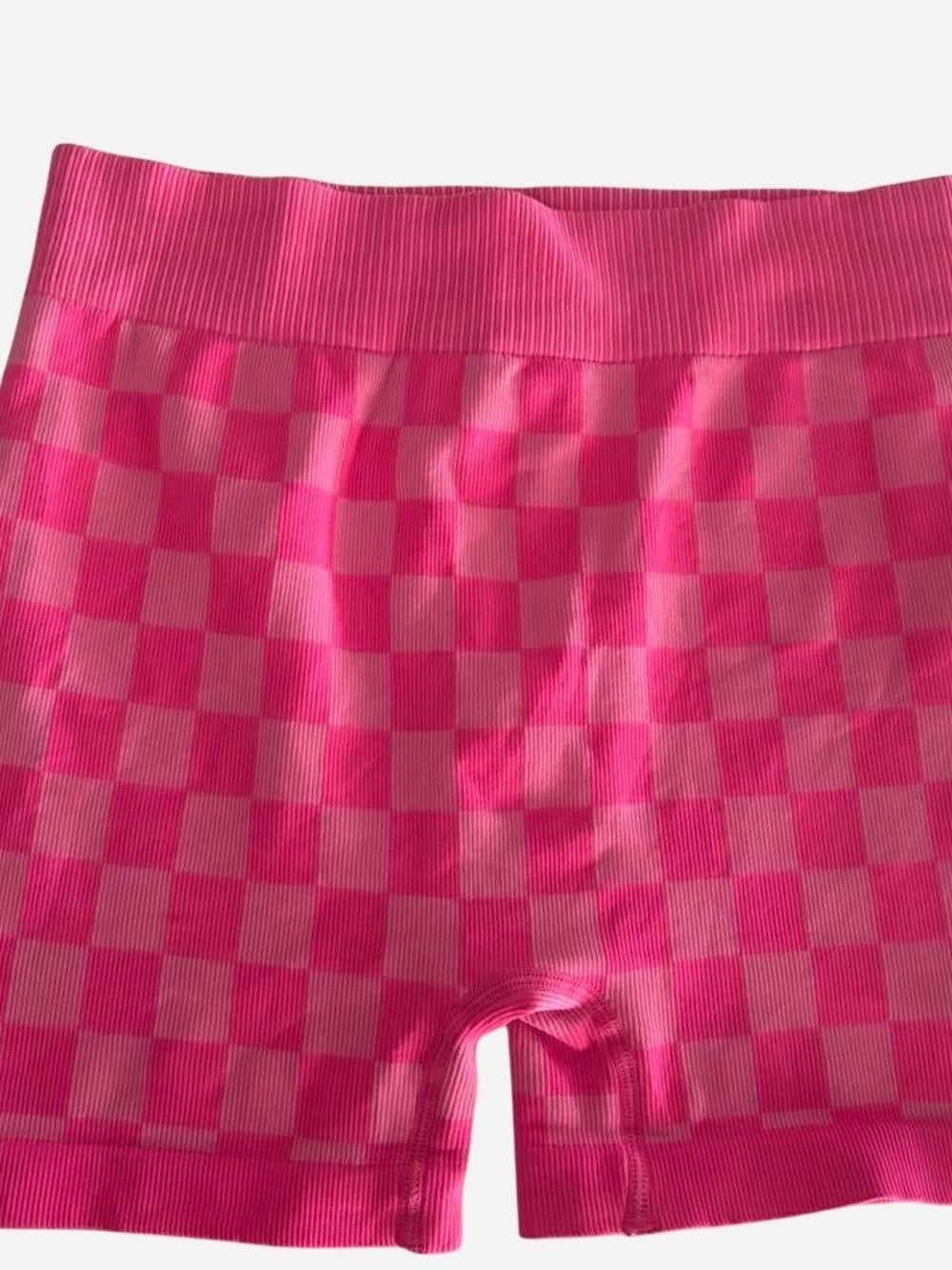 Kimberly Checkered Stretch Bike Shorts